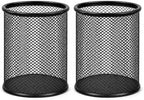 Idika Metal Mesh Pencil Holder Round Pen Cups for Desk Organizer, Classroom & Office Supplies, Makeup Brush Holder (2) by Unknown