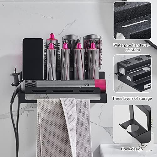 BlueFire 3 Tier Hair Tool Organizer, Wall Mount Holder for Dyson Airwrap - Image 3