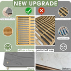 Sofort Bamboo Dish Rack with Absorbent Stone Dish Drying Mat - Image 2