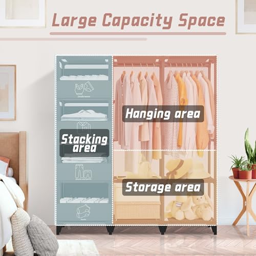 Portable Closet, Easy Assembly, Large Capacity Wardrobe Closet - Image 6