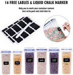 FOOYOO Cereal Containers Storage Set - 6 Piece Airtight Large Dry Cereal Storage Containers(4 * 4L+2 * 2.5L), BPA Free Dispenser Plastic Cereal Storage Containers with 16 Labels & Pen - Image 2