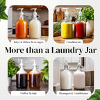 Homesphere Glass Laundry Detergent Dispenser, 2-Pack 64oz Pump Jars - Image 5
