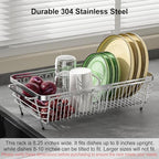 304 Stainless Steel Expandable Dish Drying Rack for 10-15in Sinks - Image 2