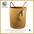 Modern Granny Extra Large Cotton Rope Laundry Hamper 16x22 Inch Dual Secure Woven Handle for Living Room Closet Clothes Blanket Organization - Image 4