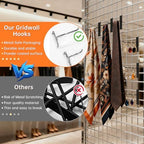 60 Pack Grid Wall Display Hooks, Metal Gridwall Accessories for Retail Stores, Trade Shows, Art and Craft Displays (Black, 6 Inch) - Image 7