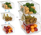 Wire Storage Baskets Stackable Organizer Basket Bins Stacking Household Wire Baskets with Handles Storage Organization for Kitchen, Pantry, Bathroom, Cabinets, Closets, Bedrooms, Set of 2 - Image 5