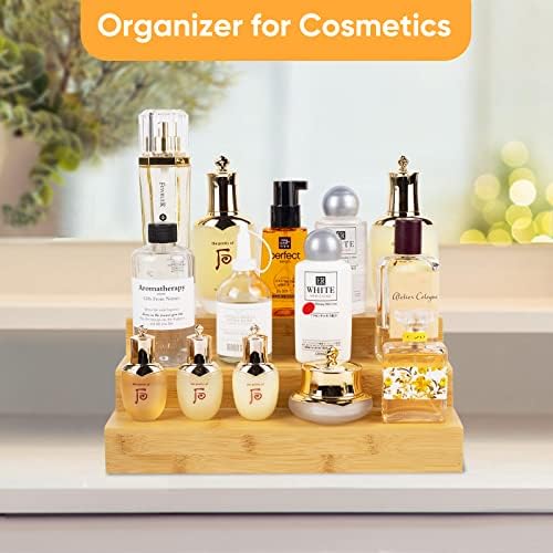 Bamboo Spice Rack Organizer for Cabinet 2 Pack - 3 Tier Countertop Step Shelf, Seasoning Storage Stand for Kitchen Pantry, Spice Holder for Jars Bottles Cans (Natural) - Image 5