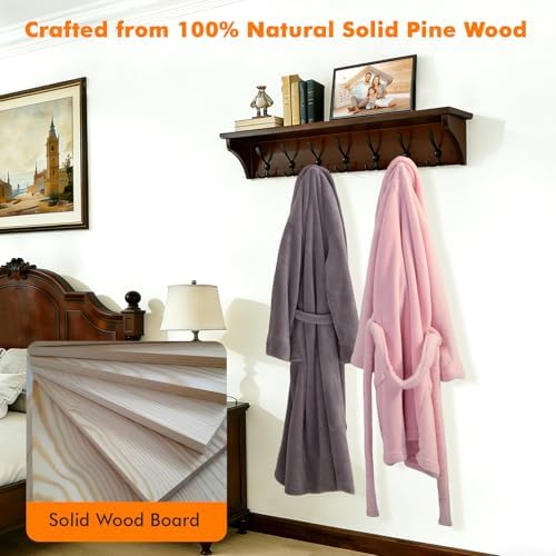 Felibeaco 33" Coat Rack with Shelf Wall Mount, 7 Triple-Hooks,Pre-Assembled - Image 4