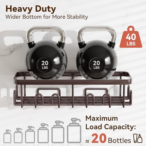 YASONIC Shower Caddy Adhesive, Rustproof Shower Organizer, Wall Shower Rack - Image 4