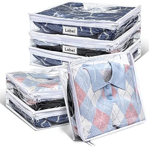Hoolerry 6 Pcs Clear Plastic Clothes Storage Bags, 15.7 x 13.7 x 3.9 Inch by Hoolerry