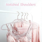Pink Clothes Hangers 16", 20 Pack Plastic Clear Coat Hanger for Adult Closet, Durable Bling Ganchos de Ropa with Swivel Hook, Notched Shoulders & Ultra-Thin Space Saving Laundry Hanger for Dress Suits - Image 3