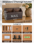 DLQuarts Solid Wood Mail Organizer Countertop or Wall Mounted, Dark Walnut - Image 2