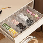 JessLab Makeup Brush Holder Organizer, Clear Makeup Sponges Organizer, Cosmetic Storage Case with Lid Display Case for Vanity, 1 Compartment (2 Pack) - Image 6