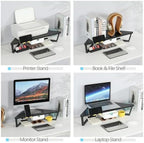 TEAMIX Corner Monitor Stand with Drawer and Phone Holder, 26x12.6x5.3in - Image 6