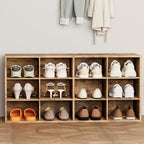 Aenuert 12-Cubby Shoe Rack, 3-Tier Wood Shoe Organizer, Multifunctional Shoe Organizer Bench for Entryway, Mudroom, Hallway, Closet,36.22 * 11.81 * 17.72 Inch,Brown by Aenuert