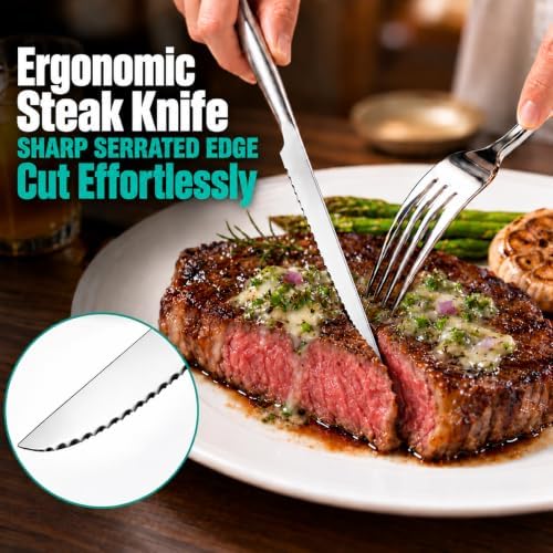 49PCS Silverware Set with Organizer, Silverware Cutlery&Steak Knives for 8 - Image 5