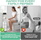 Toilet Paper Holder Stand and Tissue Paper Roll Dispenser with Basket for Bathroom Storage Holds Reserve, Black - Image 4