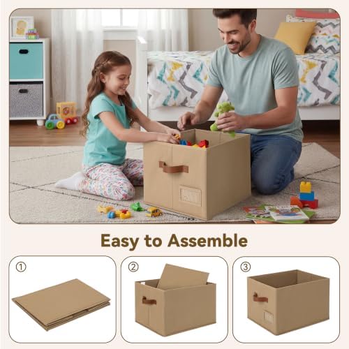 GRANNY SAYS Closet Shelf Baskets with Label, Brown, Extra Large, 3-Pack - Image 7