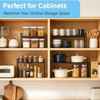 2 Pack Expandable Kitchen Cabinet Shelves Organizer, Stackable Adjustable Cabinet Storage Rack For Kitchen Cabinet, Heavy Duty Metal Shelving Units And Storage For Bowl, Spice, Small Appliance, Black - Image 6