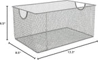 YBM HOME Kitchen Pantry Organizer Mesh Wire Storage Basket for Shelves, Pantry, and Cabinets, Multipurpose Steel Wire Basket for Organizing Office, Household, 14.5 x 9 x 7 in, Pack of 2 - Image 2