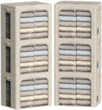 FHSQX 6 Pack Clothes Storage Bins, Beige 15.7x11.8x11.8inch (36L) by FHSQX