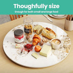 ZL ZELing 23.6" Lazy Susan Turntable – 360° Sinteredstone Silent Anti-Slip Turntable, Table Top Centerpiece for Kitchen, Pantry, Spice Rack, Refrigerator & Dining Table, Brown - Image 4