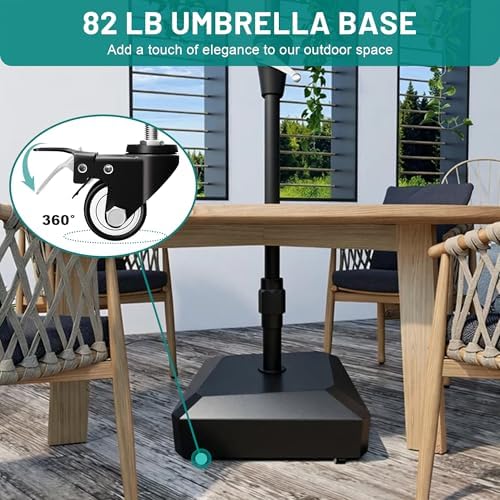 AreShark Wheeled Patio Umbrella Stand, Mobile Outdoor Umbrella Base - Image 6