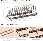 Housolution Pot and Pan Lid Organizer Holder Storage Rack, Bronze - Image 5