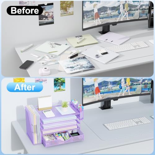 gianotter 5-Tier Desk Organizer with Drawers and File Holders - Image 2