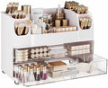 Delamu Large Makeup Organizer Countertop with 6 Brush Holders, White by DELAMU