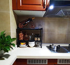 2 Tier Expandable Shelf 7.9"D Adjustable Countertop Riser Metal Black - Image 6