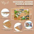 2000 Piece Wooden Jigsaw Puzzle Board 41.5" x 30" with 6 Drawers Rotating - Image 2