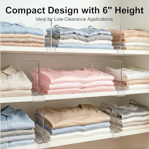 Small Shelf dividers Closet Organizers: 6-inch (Shorter Version) - Image 3