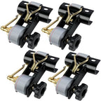 Rack Straps with J-Hook (4PK),1.5" x7.5' Ladder Rack Ratchet Straps, 2" Round Tube Mount, Perfect Ladder Rack Tie-Downs for Trailer Cargo Control by Towmax