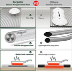 Surpahs 20.5 x 13.1 Inch Roll-Up Dish Drying Rack, Fits Across Sink Openings up to 19.5 Inches, Heavy-Duty Premium Silicone, Strong Support, Non-Slip, Heat-Resistant, Warm Gray - Image 5