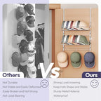 SWTYMIKI Over Door Hat Organizer - 3 Tier Wall Mounted Hat Rack with 2 Adjustable Metal Basket and 3 Hooks, Hanging Baseball Cap Organizer Storage Holds up to 29 Caps for Door, Bedroom, Closet - Image 3