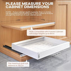 Seinloes 1 Pack Expandable Pull Out Cabinet Organizer 21" Deep with Raising Pad for Framed Cabinets,Upgrade 3 Slide Rails Slide Out Drawers,Roll Out Shelves Adhesive,Adjustable Width 12.05"-20.4"White - Image 4