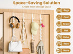 Over The Door Hooks, Metal Door Hooks for Hanging,Door Purse Organizer for Door Coat Hanger, Back of Shower for Hanging Towel Rack Clothes, Hat, Bathroom Bathroom Dorm Bedroom Closet (White-4Packs) - Image 3