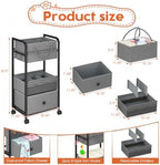 Cidaziya 3In1 Baby Diaper Caddy Organizer, 3 Tier Rolling Cart with Drawer, Detachable Dividers, Mobile Utility Cart Baby Dresser Clothes Organizer for Crib, Bedroom, Art & Craft Storage, Grey - Image 7