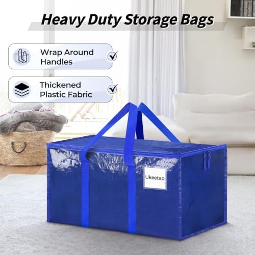 ukeetap 16 Pack Extra Large Clothes Storage Bins with Lids, Blue - Image 4