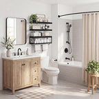 QEEIG Bathroom Shelves Over Toilet (Black, Set of 3, 23.6") - Image 2