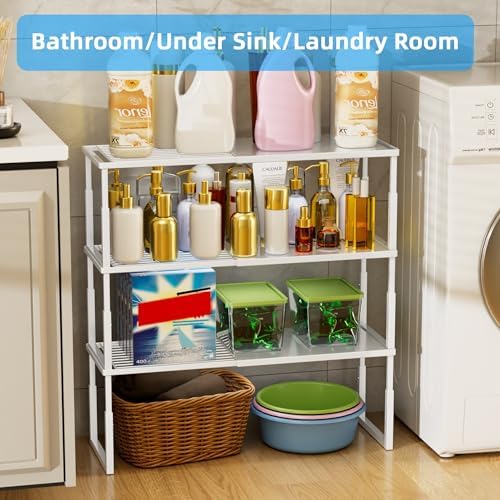 Cabinet Shelves, 2 Pack Stackable Shelves for Kitchen Storage - Image 4
