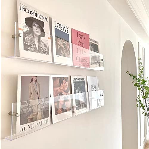 DuvinDD 2 Pack Acrylic Magazine Holder Rack Wall Mount 24 inch by DuvinDD