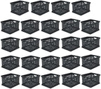 Sterilite Storage Crate Bin File Organizer for Home & Office,Black, 24-Pack by Sterilite