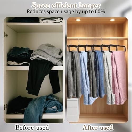 40 Pcs Velvet Pants Hangers with 40 Hooks Non Slip Black Velvet Hangers Slim Clothes Hanger Strong Space Saving Flocked Hanger for Closet Shorts Pants Bra Shirts - Image 4