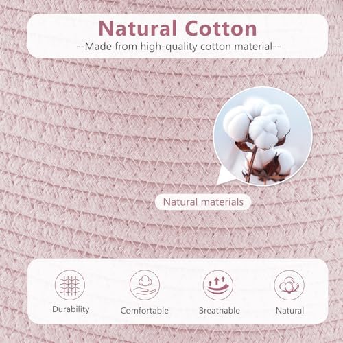 ECDYQXVU 15x10x9 Inch Woven Cotton Rope Storage Basket, 3 Pack - Image 2