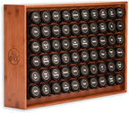 AllSpice Spice Rack Organizer, Wood, 525 Unique Labels, Countertop or Wall Mount, Includes 60 4oz Jars- Cherry Stain by AllSpice