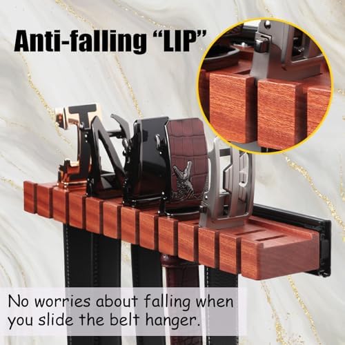 Walnut 12 Belts Organizer with Sliding System - Image 6