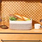 MiniArk Small Storage Baskets for Organizing | Closet Organizer Bins | Shelf Toy Basket | Woven Rope Baskets | Cube Decorative Box | Shallow Basket | 13x8.5x5.1” | 4 Packs White Brown - Image 5