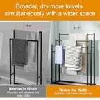 Honiter Towel Racks for Bathroom, 3 Tier Wide Towel Drying Rack Outdoor, Free Standing Towel Rack, Pool Towel Blanket Stand and Display Rack for Oversized Bath Towels, Black - Image 6